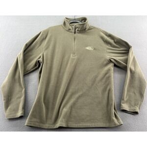 Drake Sweatshirt Men's Sz L Green Camp Fleece Quarter Zip Pullover Polyester